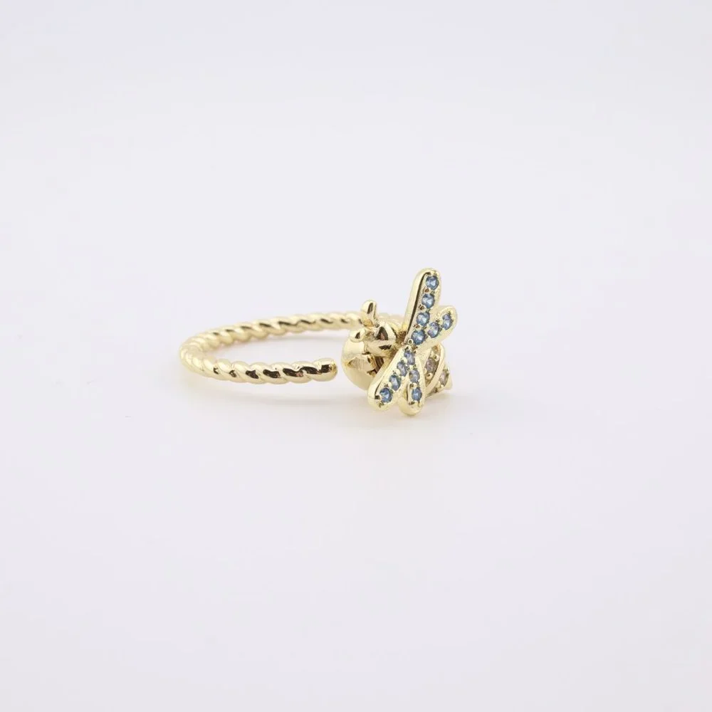 Discover Serenity in Style Women's 14k Gold Plated Bee Fidget Ring Twisted Band*